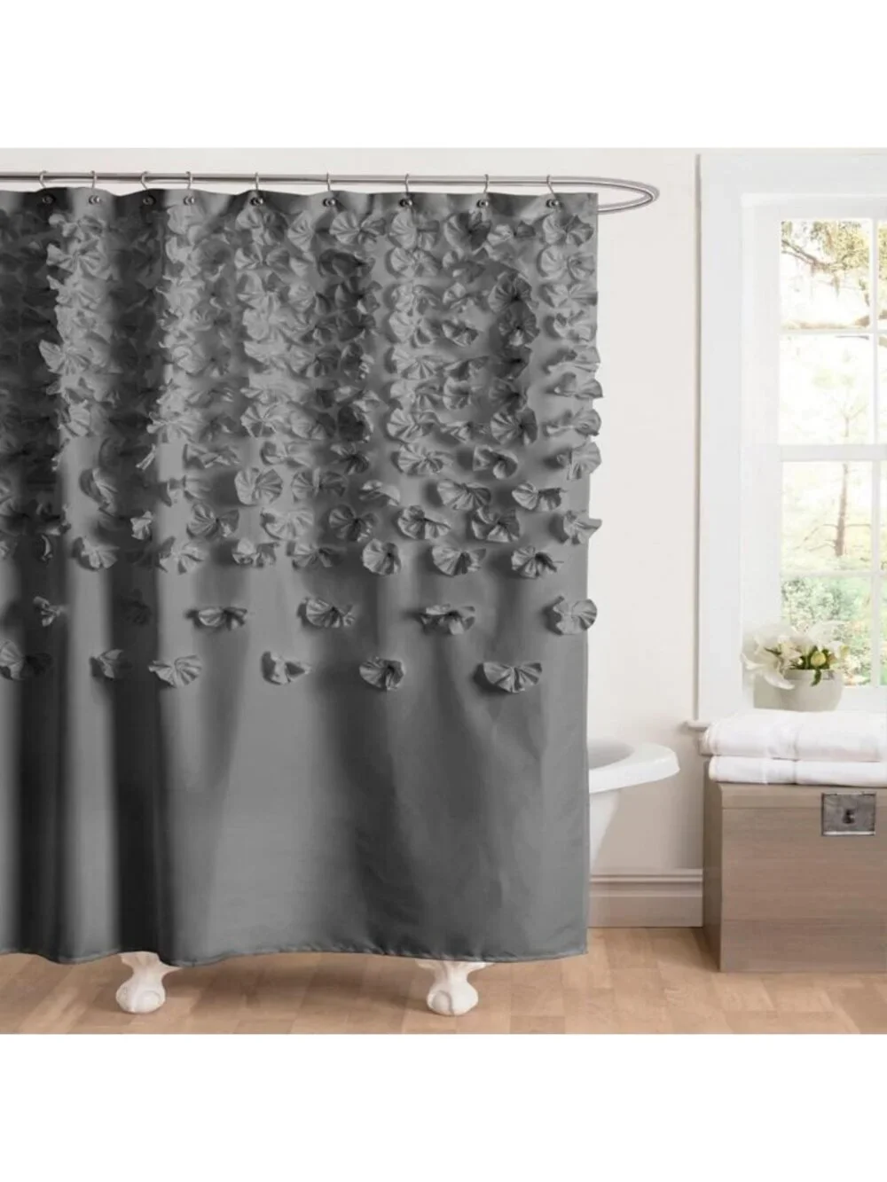 Blush Pink Floral Shower Curtain 72